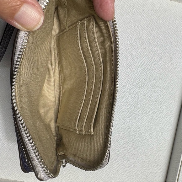 Coach Periwinkle Blue & Cream Double Corner Zip Wristlet - Picture 8 of 14